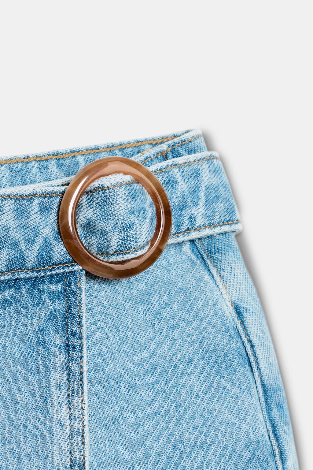 FALDA PANTAL?N Z1975 CRUZADA DENIM HEBILLA / Azul claro - Zara фото 8