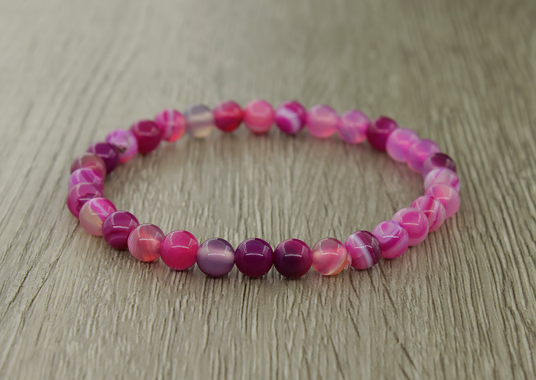 Агат малиновый браслет Классика 6мм - Agat77 фото 2