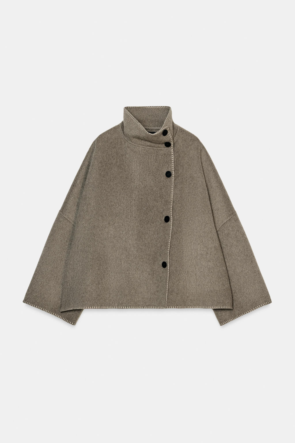 ZW COLLECTION WOOL BLEND TOPSTITCHED JACKET - Zara фото 5