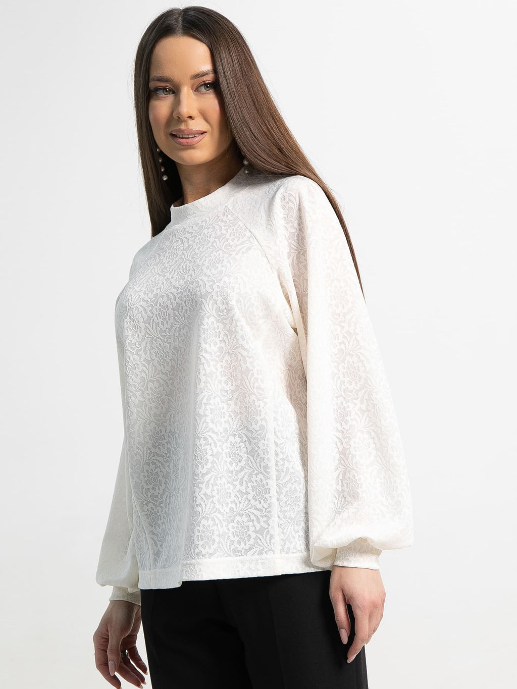 Блуза Нативия (молочная) Б15234-18М - Lt collection фото 2