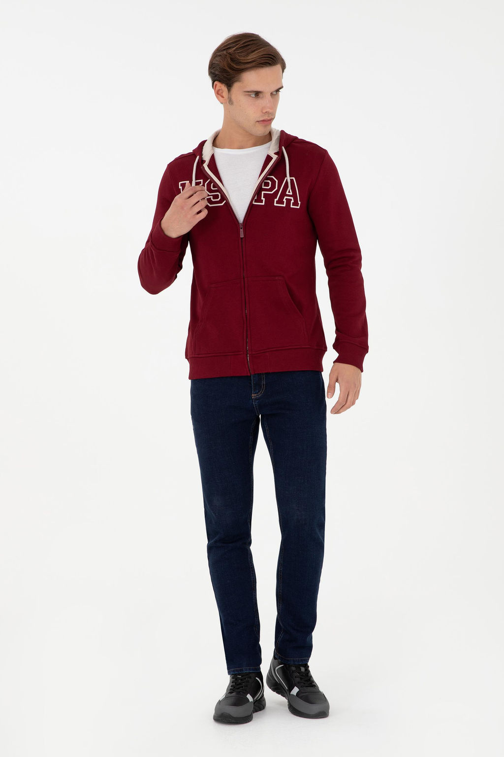 Мужской бордово-красный свитшот - U.s. polo assn фото 4