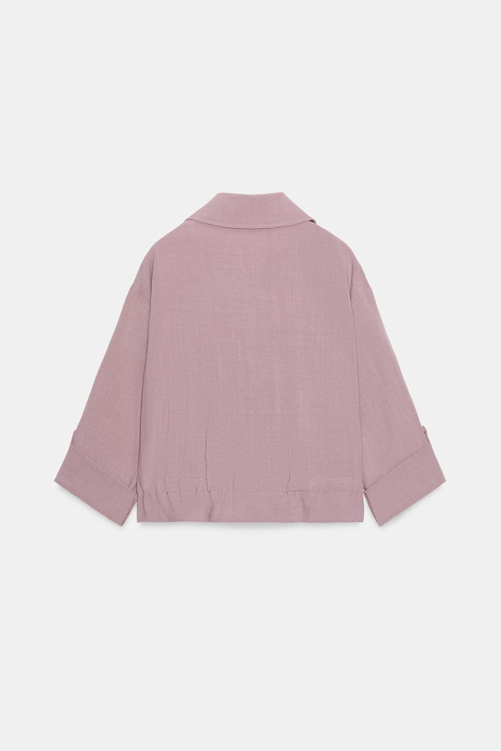 CHAQUETA CORTA MANGA REMANGADA / Malva - Zara фото 8