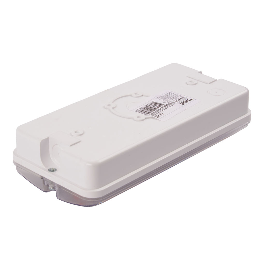 ULW-K25B 6W/4000K/EMG IP65 WHITE Светильник светодиодный влагозащищенный с БАП. Белый свет (4000K). 660Лм. Размер 220*105*50мм. Корпус белый. ТМ Uniel