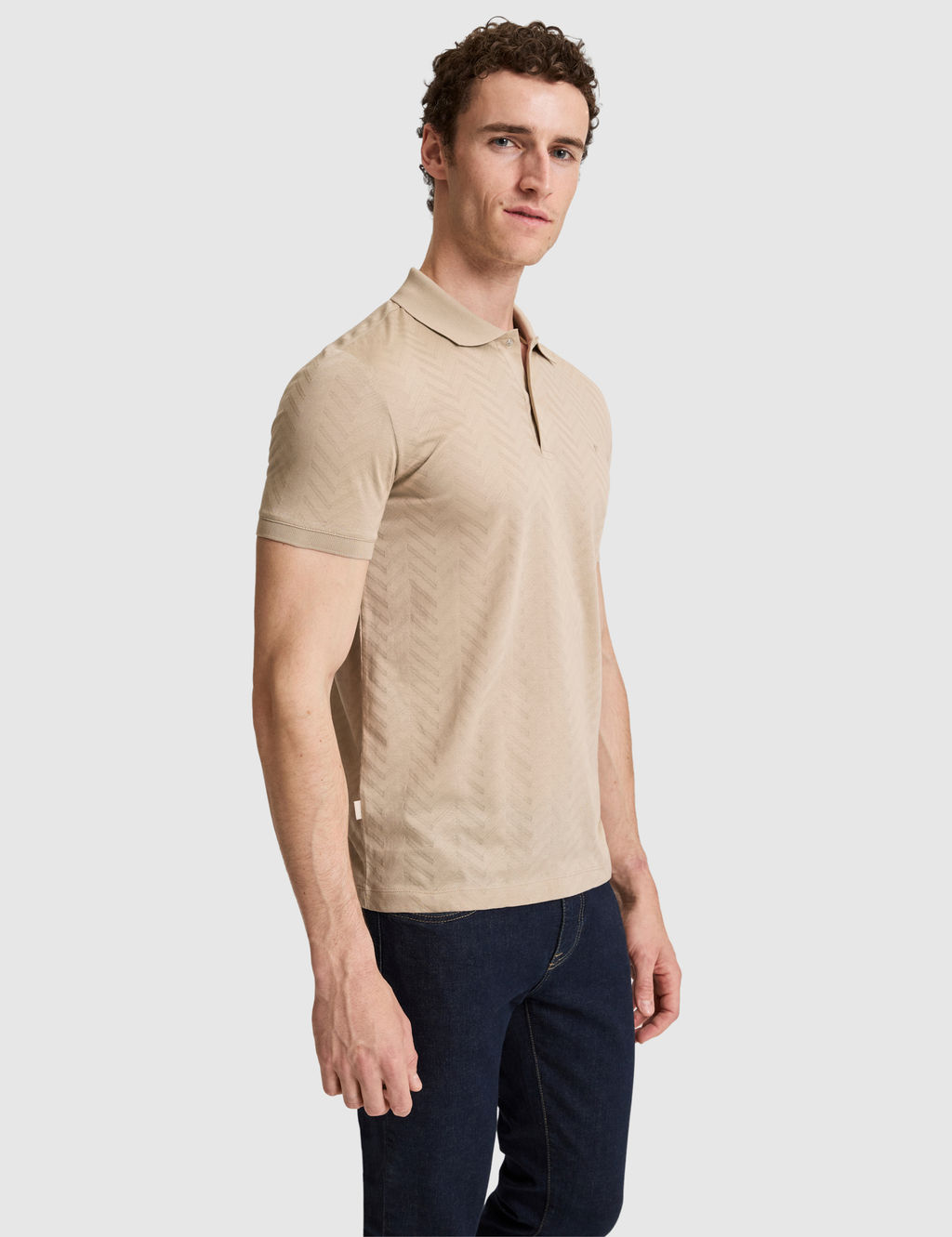 Koyu Bej Slim Fit %100 Pamuk D__meli Polo Yaka Ti__rt