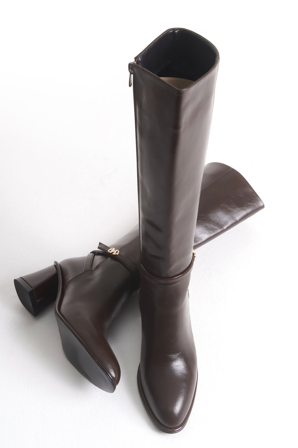 Kahverengi Suni Deri Kad?n Blok Topuklu Premium Cizme TAKAW26CZ00025