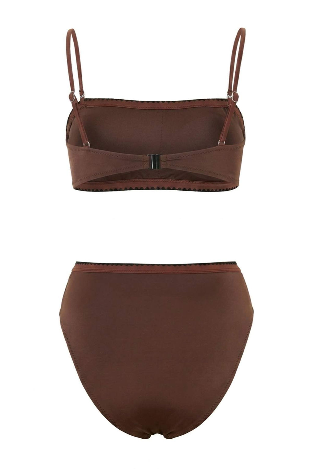 Kahverengi Straplez Kapl_ Nak__ Detayl_ Y_ksek Bel Regular Bikini Tak_m_ TBESS26BT00169 - Trendyolmilla фото 6