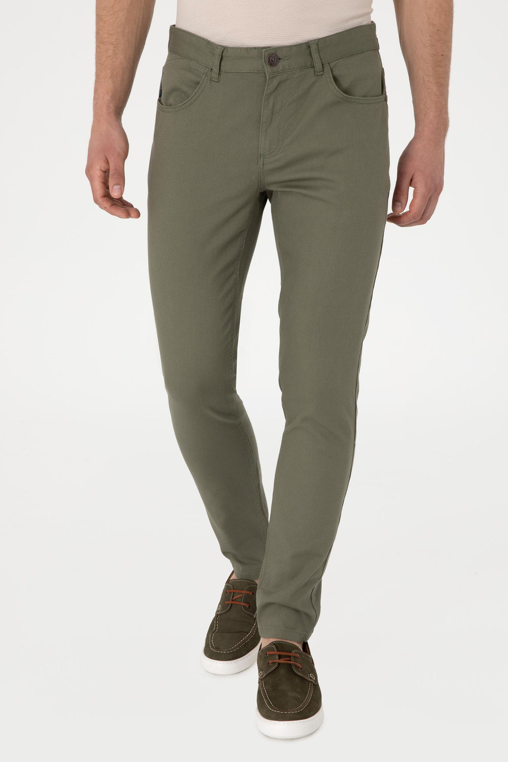 Erkek Koyu Haki Slim Fit Kanvas Pantolon Sepette S_rpriz _ndirim - U.s. polo assn фото 2