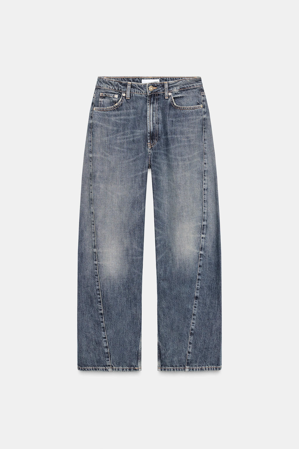 JEANS TRF BAGGY BARREL TIRO MEDIO / Azul - Zara фото 4