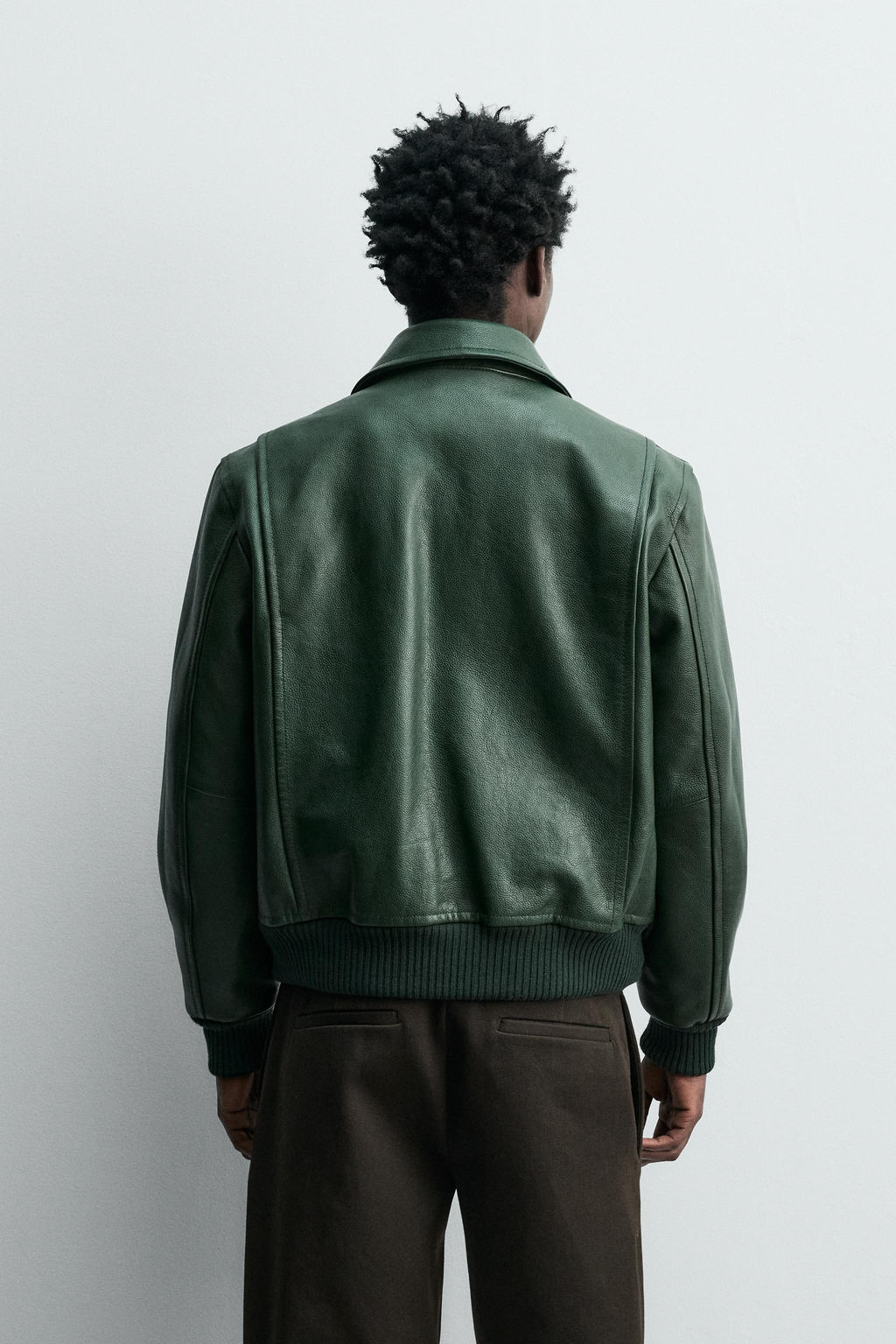 LEATHER BOMBER JACKET - Zara фото 3