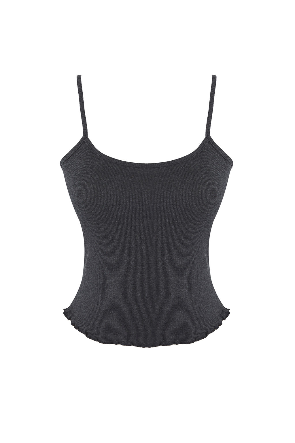 Teen Antrasit 2li Fitted/Vucuda Oturan Dugme Detayl? Fitilli Esnek Orme Bluz TWOAW26BZ00109