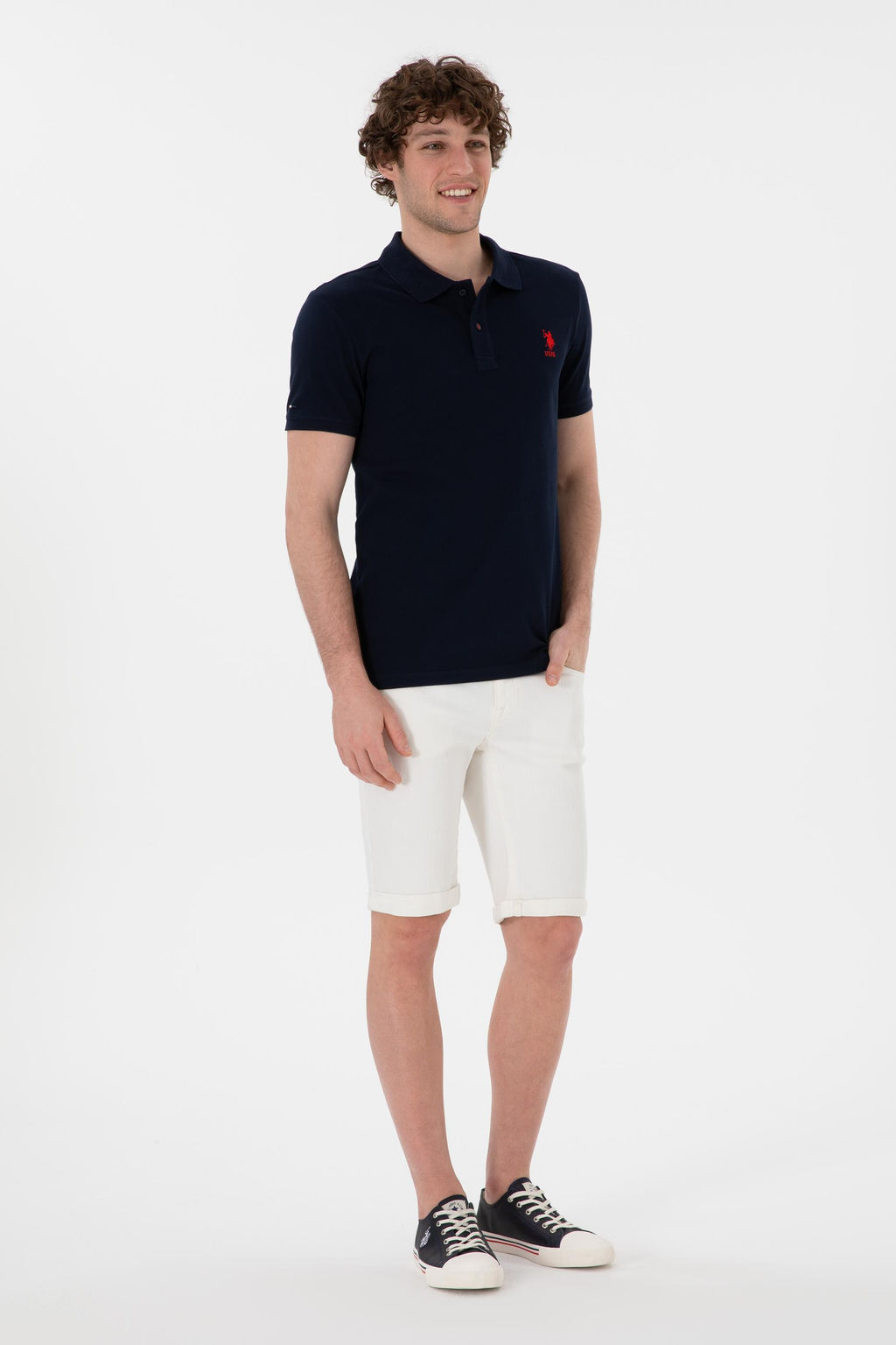 Erkek Slim Fit Polo Yaka Koyu Lacivert Basic Ti__rt Sepette S_rpriz _ndirim - U.s. polo assn фото 4