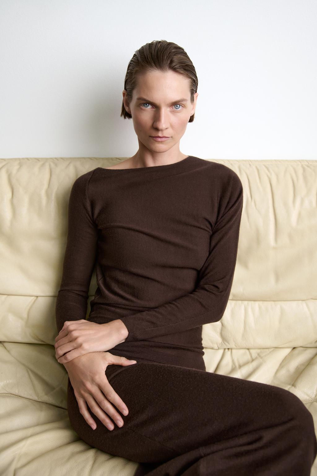 100% WOOL MIDI DRESS - Zara фото 2