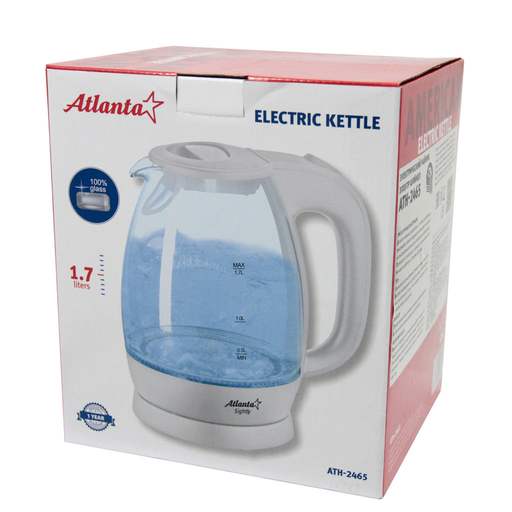 Чайник электрический стеклянный 1,7л арт.ATH-2465 - Полимербыт фото 5