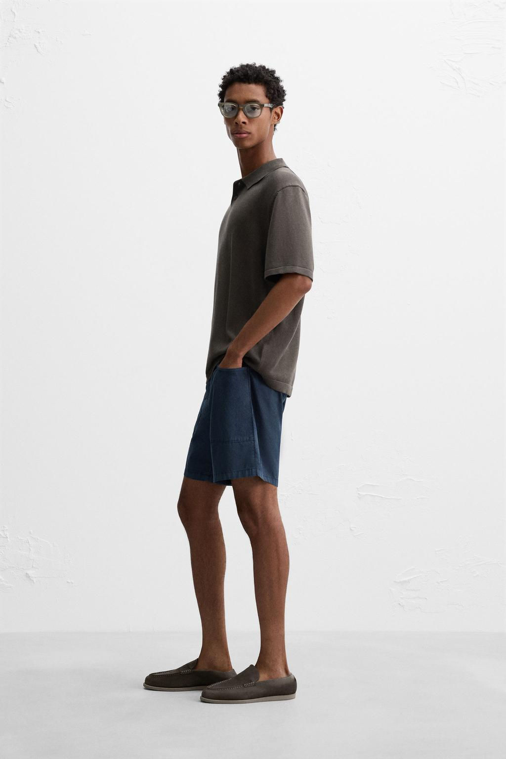 WASHED COTTON BERMUDA SHORTS - Zara фото 4