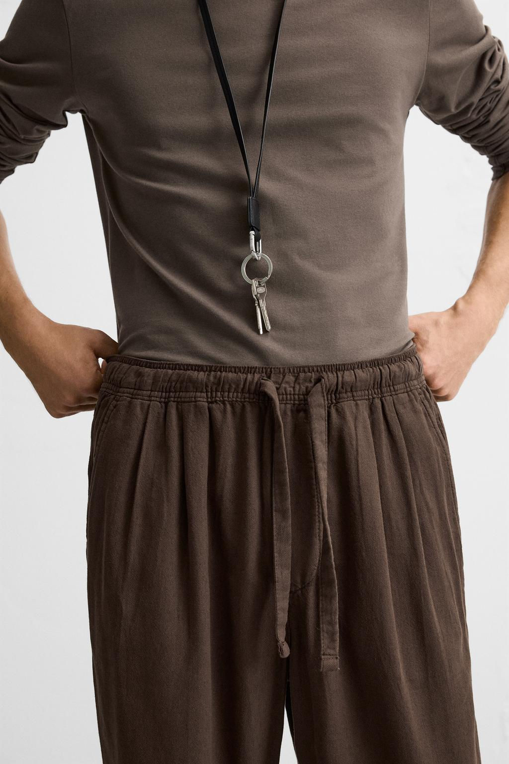 COTTON - LINEN TROUSERS - Zara фото 15