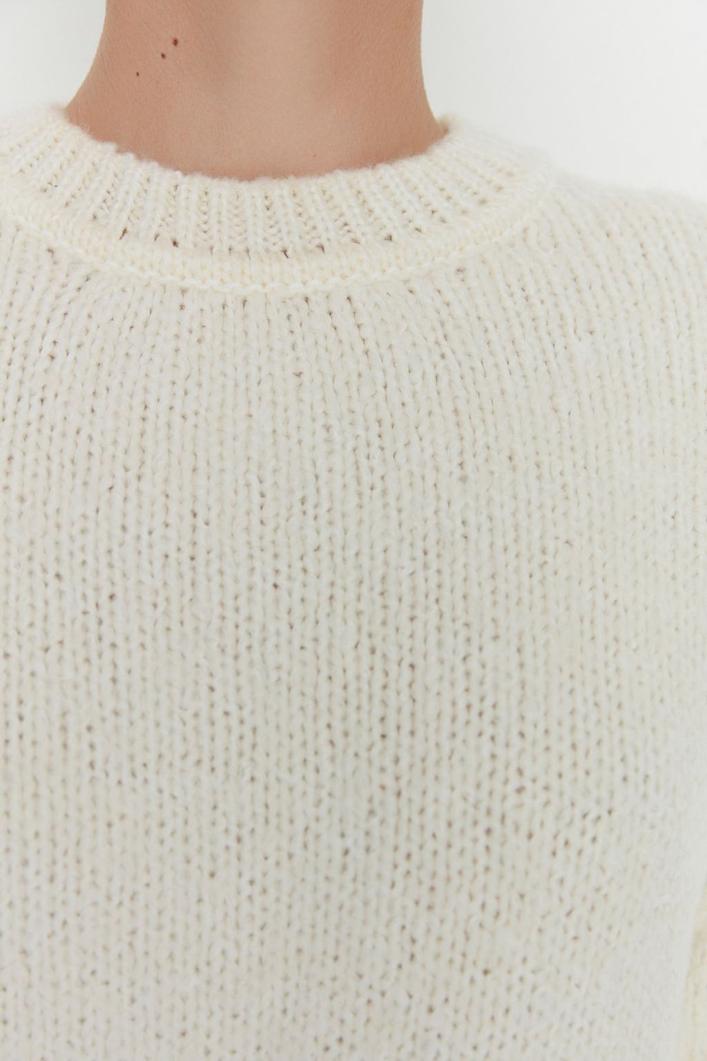 Ekru Genis Kal?p Yumusak Dokulu Basic Triko Kazak TWOAW23KZ00185 - Trendyolmilla фото 8