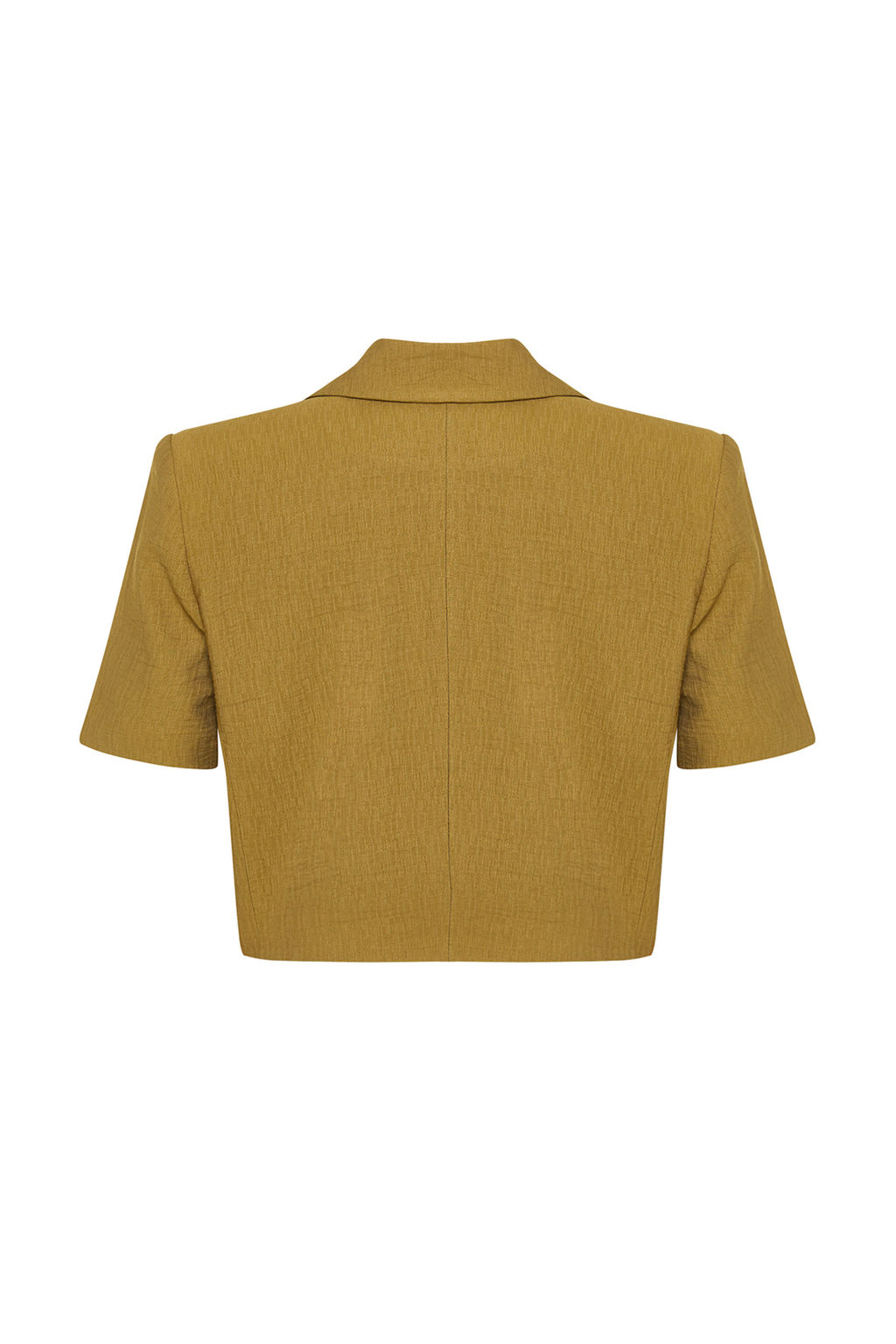 Haki Dokuma K?sa Kollu Keten Gorunumlu Blazer Ceket TWOSS24BC00023 - Trendyolmilla фото 7