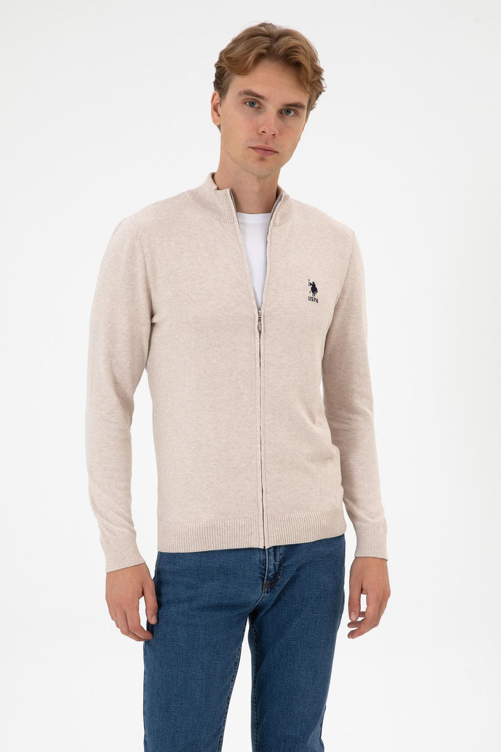 Erkek Slim Fit Ta_ Melanj Triko H_rka - U.s. polo assn фото 8