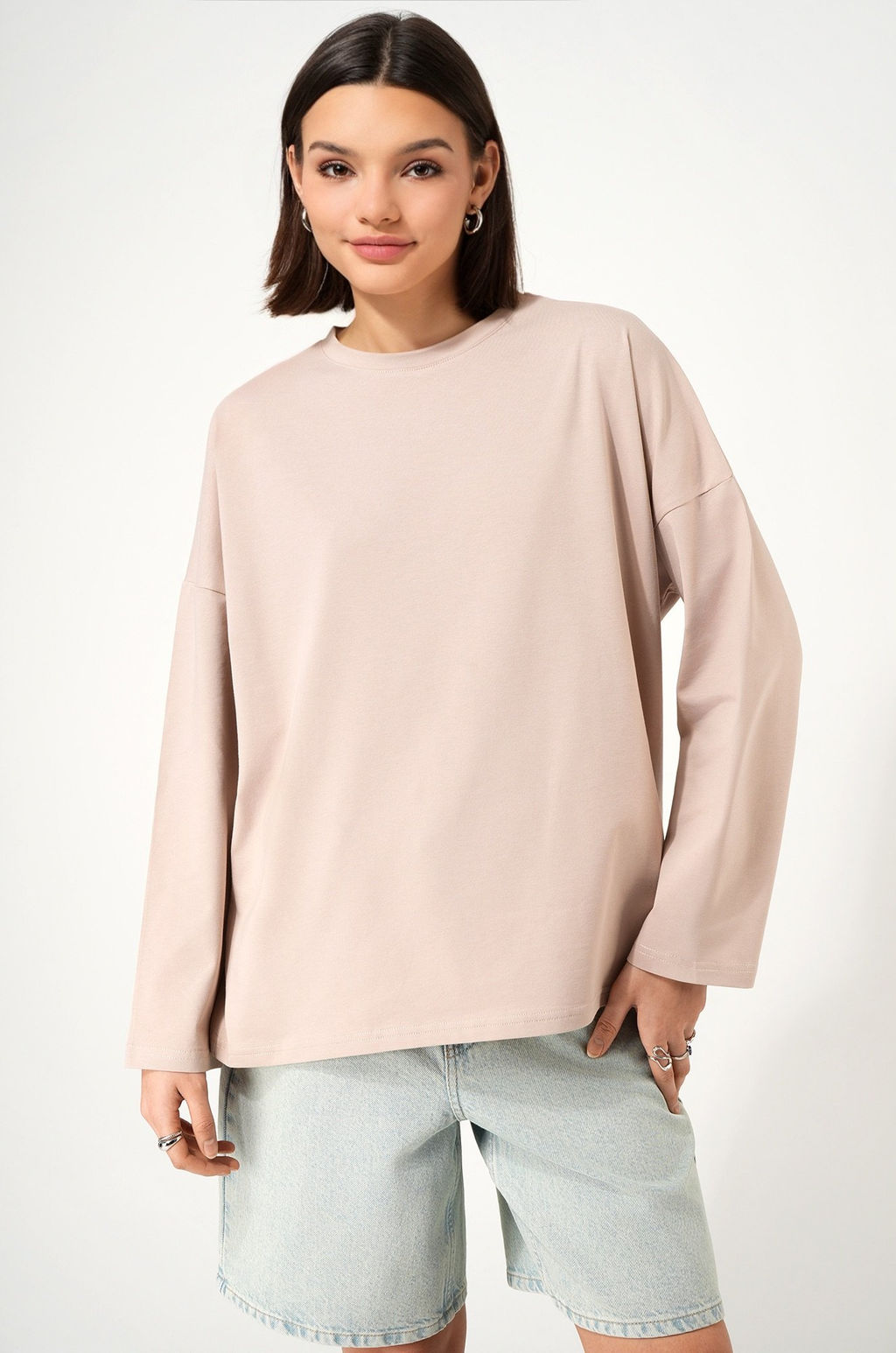 Женский лонгслив оверсайз Happyfox