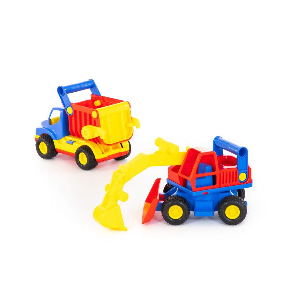 КонсТрак, автомобиль-самосвал + КонсТрак, экскаватор колёсный (в сеточке) - Полесье фото 2