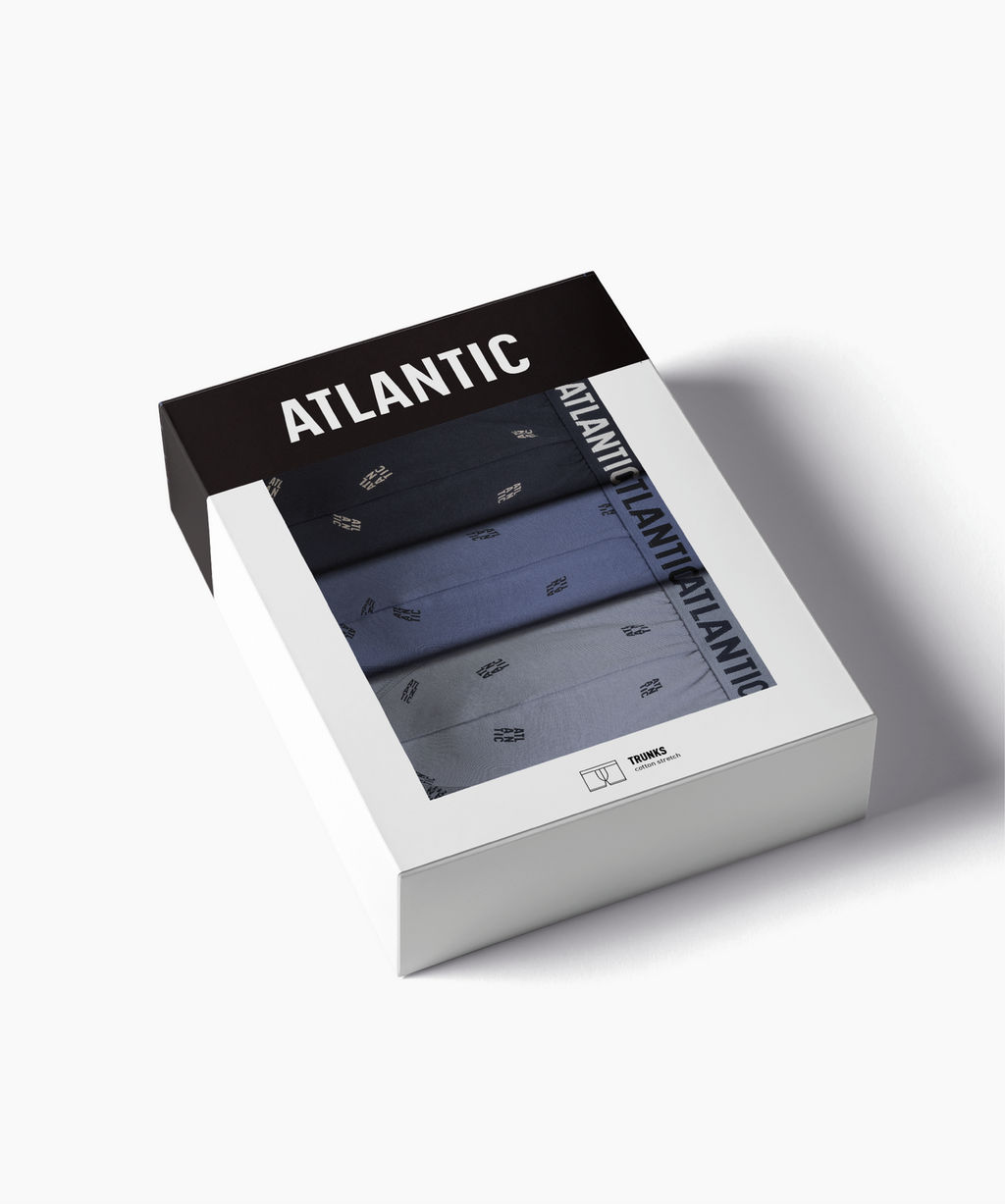 ATLANTIC 3MH-227 Трусы шорты Logo - набор 3 шт. деним + темно-синий + темно-серый  фото 7