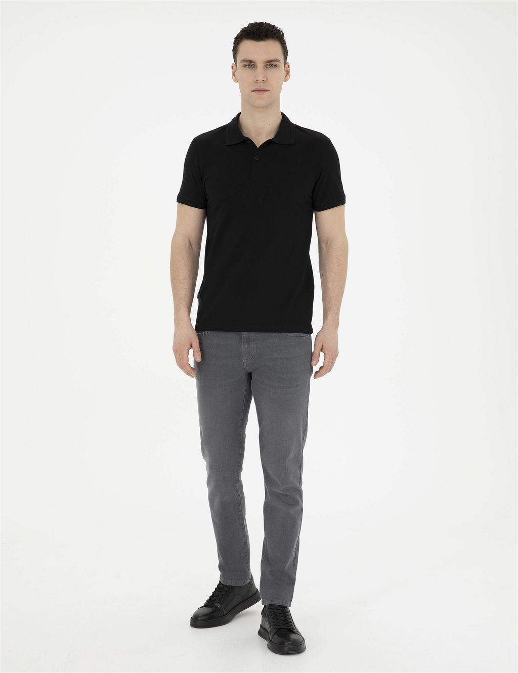 Siyah Slim Fit Basic Ti__rt