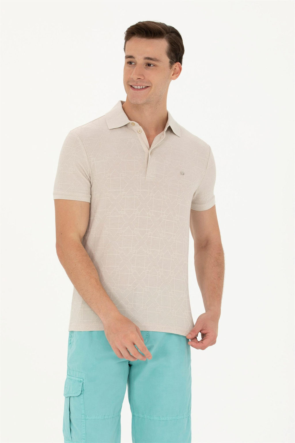 U. S. Polo Assn Мужская футболка с воротником-поло Stone - U.s. polo assn фото 8