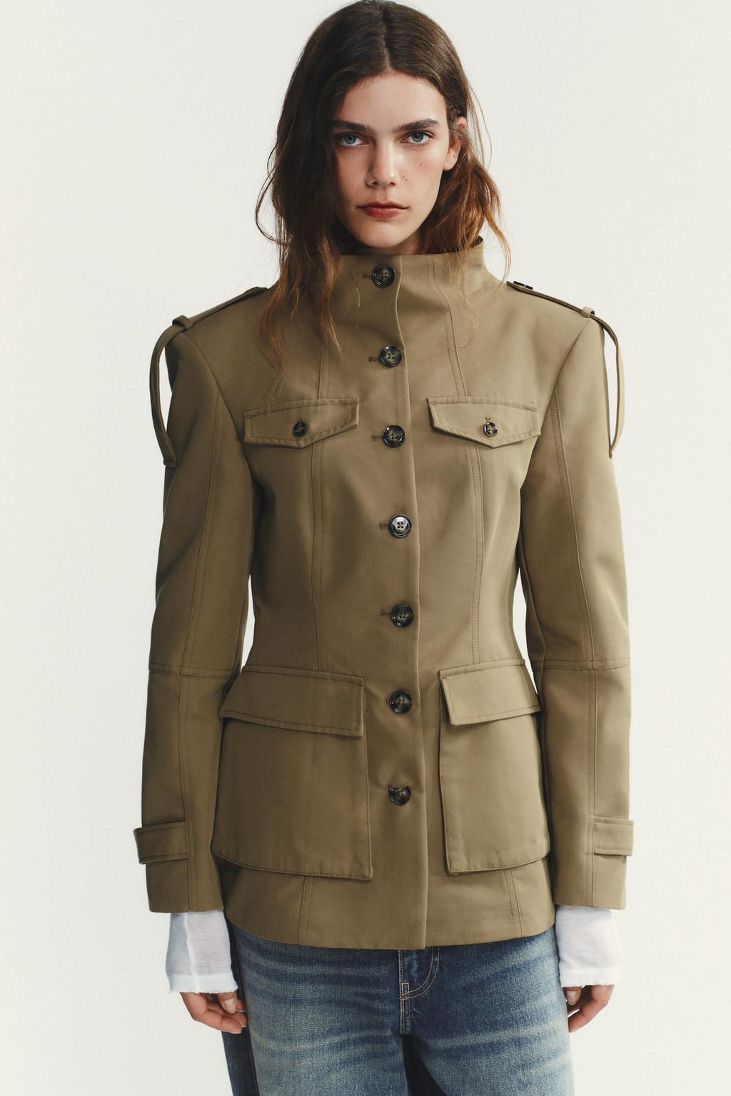 JACKET WITH SHOULDER TABS AND POCKETS - Zara фото 4