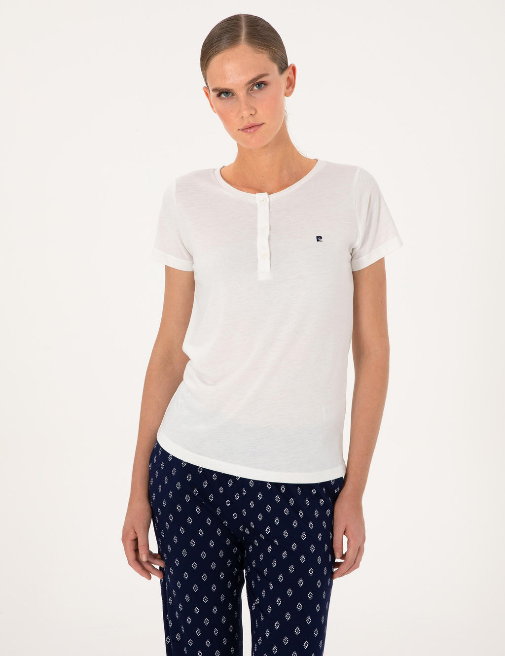 Beyaz K_sakollu Pijama Tak_m_ - Pierre cardin фото 3