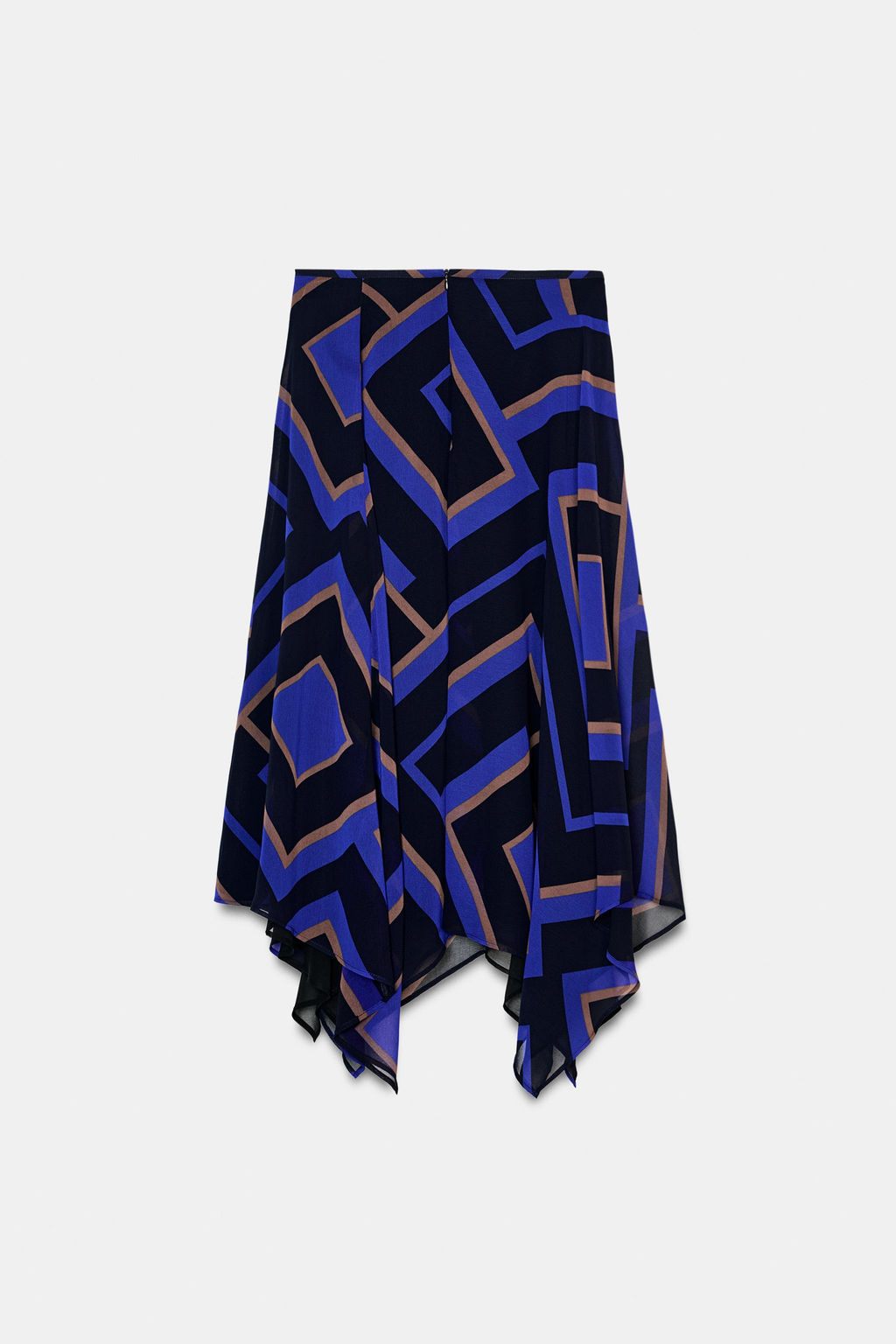 PRINTED ASYMMETRIC MIDI SKIRT - Zara фото 19