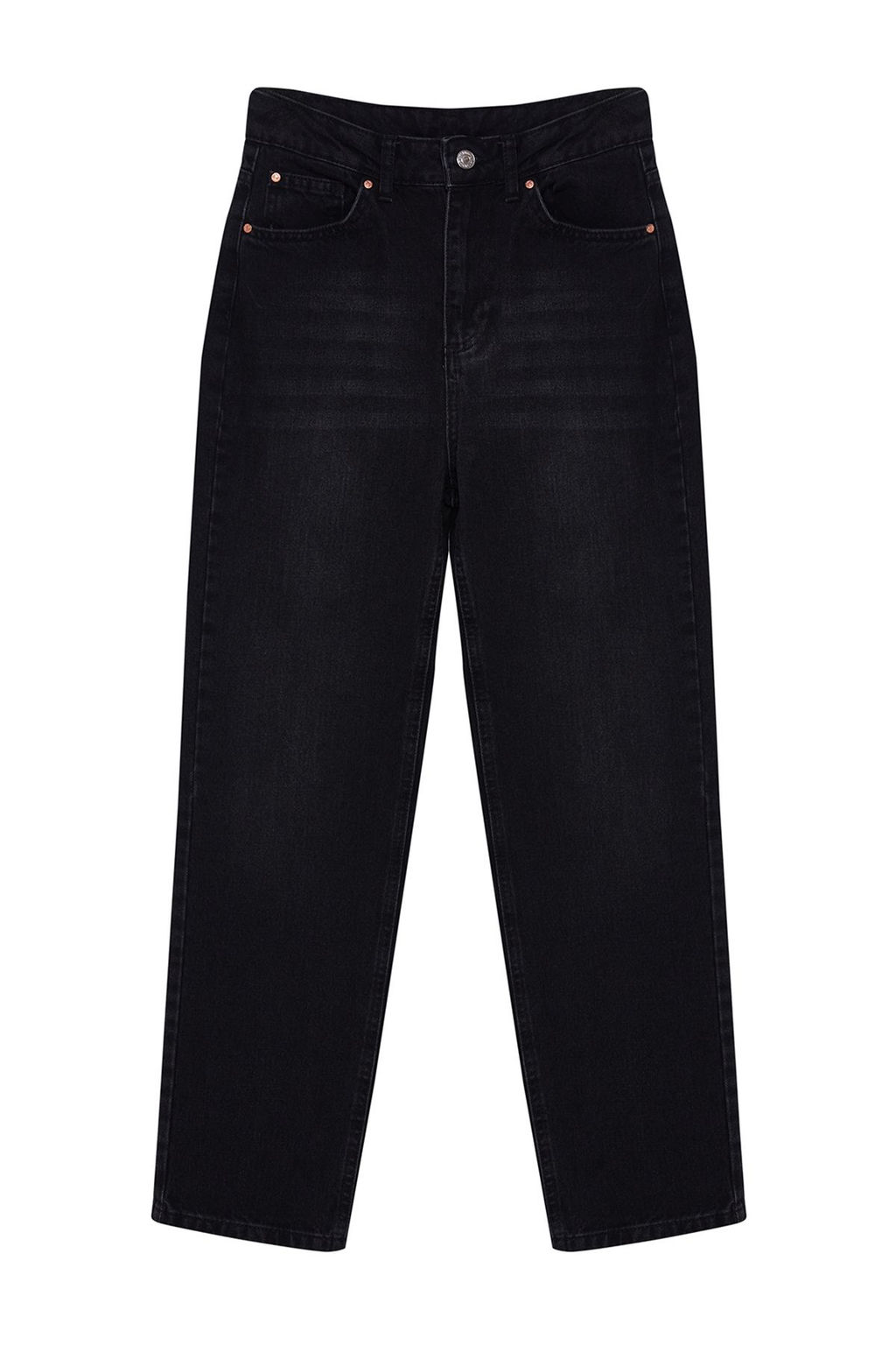 TRENDYOLMILLA Mavi Yuksek Bel Straight Jeans TWOSS23JE00089  фото 36