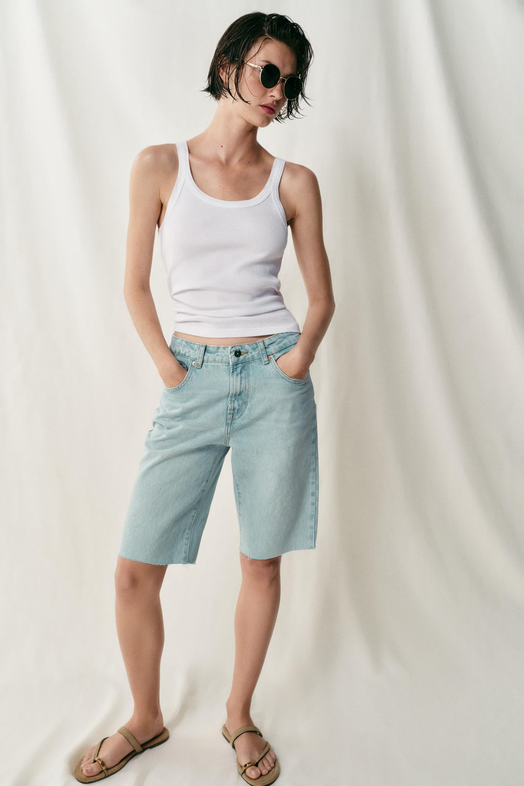 BERMUDA Z1975 DENIM TIRO MEDIO / Azul claro - Zara фото 6