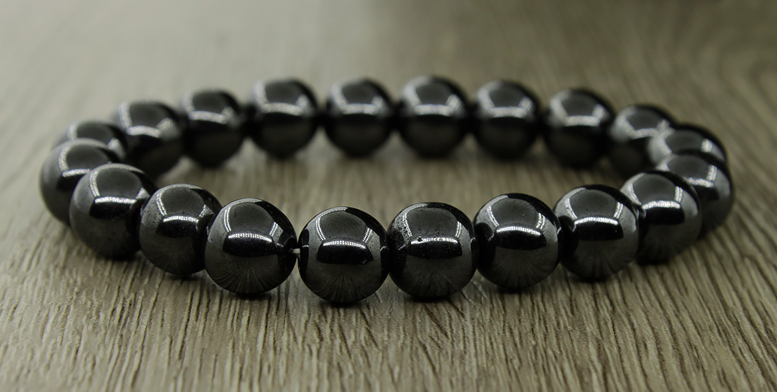 Гематит черный 10мм, браслет "Классика" длина 17см