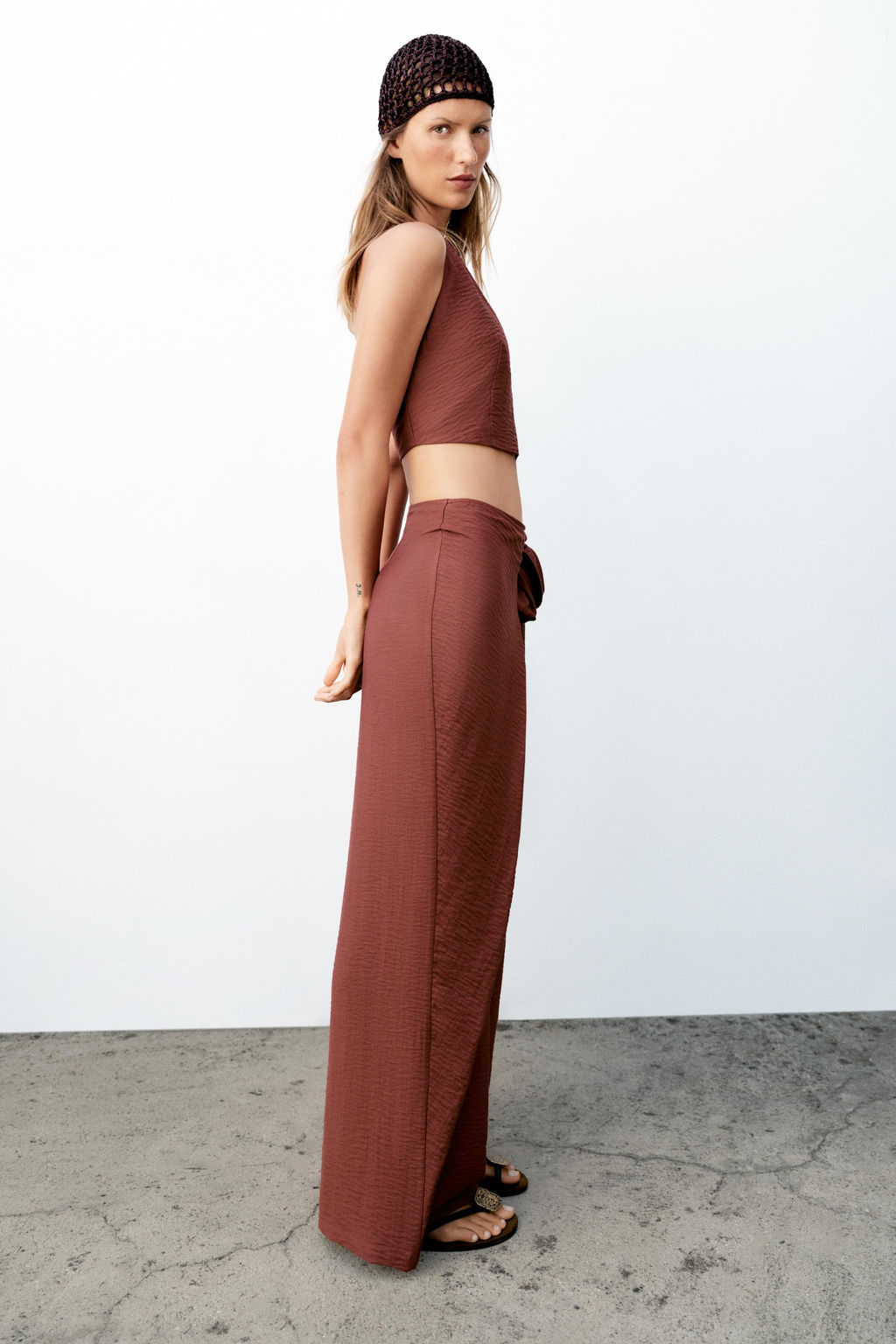 TOP CORTO HALTER / teja oscuro - Zara фото 3