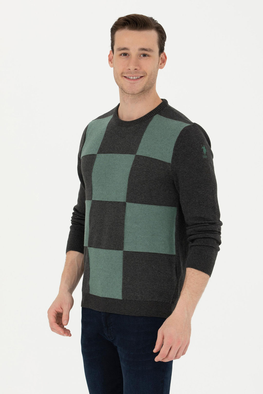 Мужской свитер антрацитового меланжа - U.s. polo assn фото 17