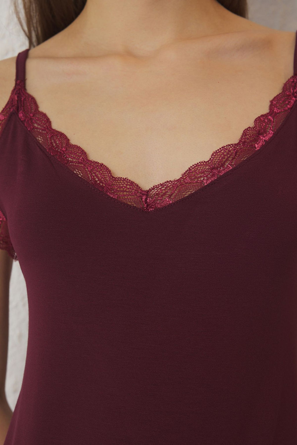 TRENDYOLMILLA Bordo Dantel Detayl? Regular/Normal Kal?p Ask?l? Orme Atlet TWOSS25AL00046  фото 3