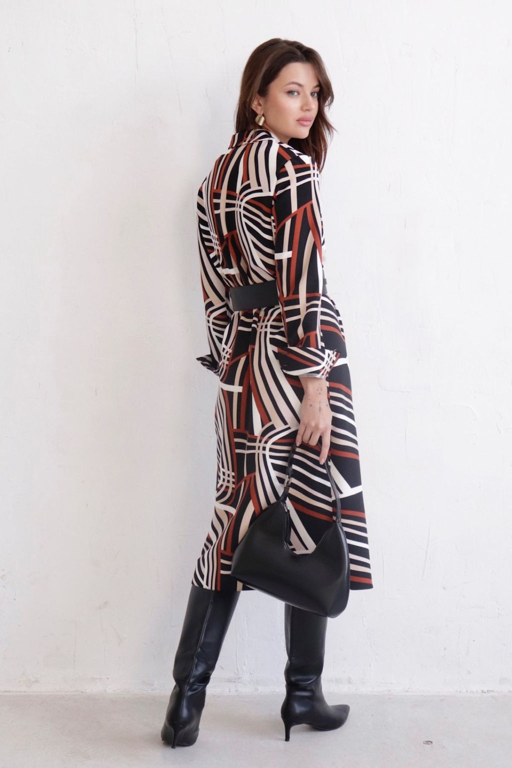 Платье-рубашка с английским воротником принт - Martichelli фото 278