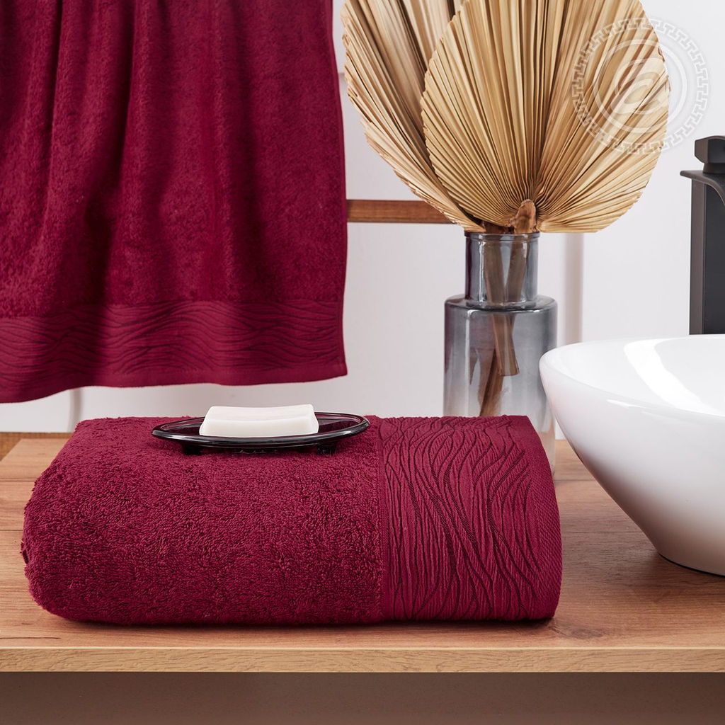 Полотенце махровое Модерн (малиновый) 50*90/1 шт. - 50*90 Махровые полотенца Арт Дизайн (Узбекистан)  фото 2