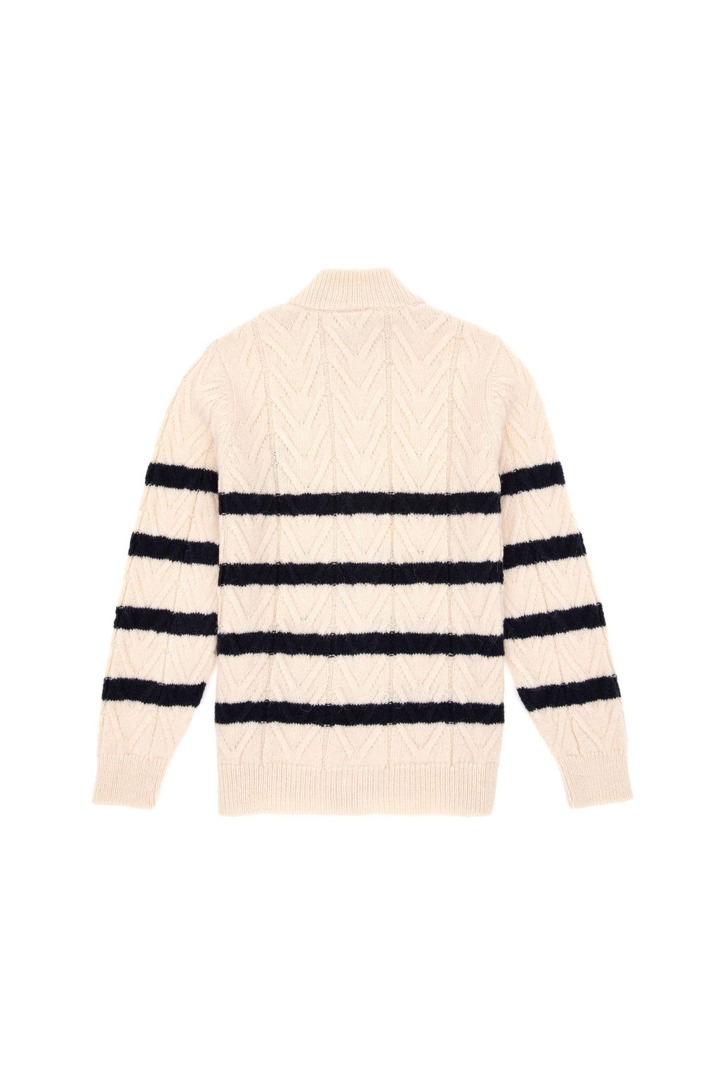 Кардиган на молнии для мальчика кремовый из акрила