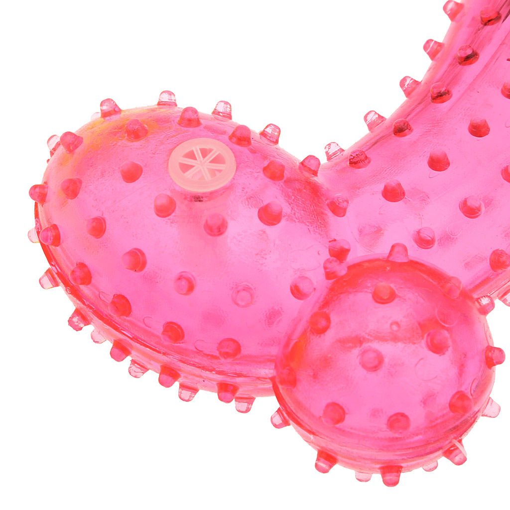 Пэт тойс (Pet toys) Игрушка для собаки Косточка-волна массажная 14,5х7см h3,8см, ПВХ, с пищалкой, светящаяся, на картоне, прозрачная, цвета в ассортименте: синий, розовый, зеленый, желтый (Китай) - Домашняя мода фото 5