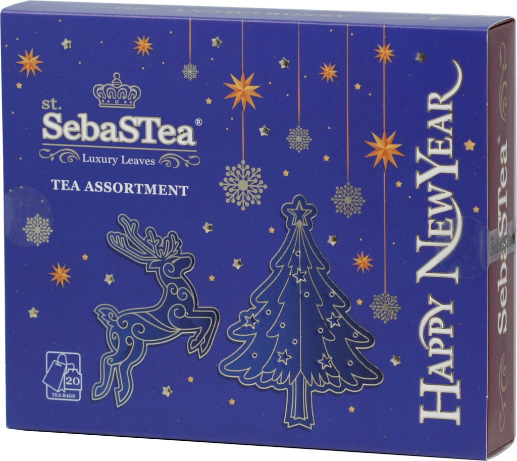 SebaSTea. Новый год. Christmas Deer (синяя) карт.упаковка, 20 пак.