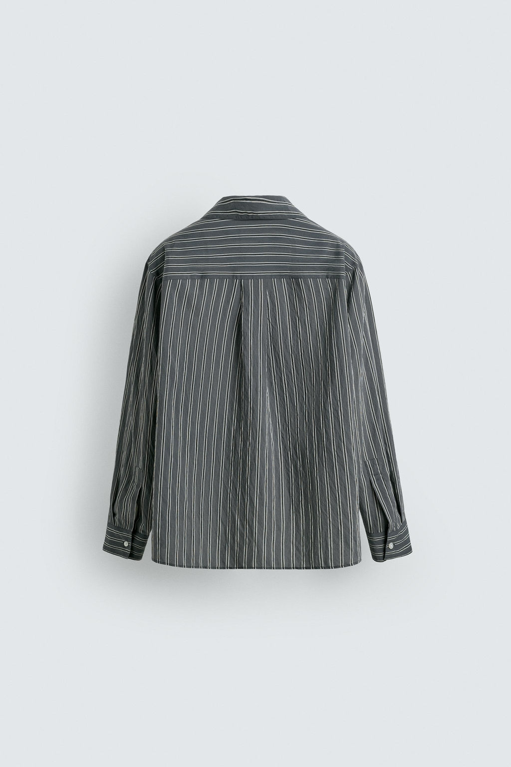 CREASED-EFFECT STRIPED FLOWING SHIRT - Zara фото 8