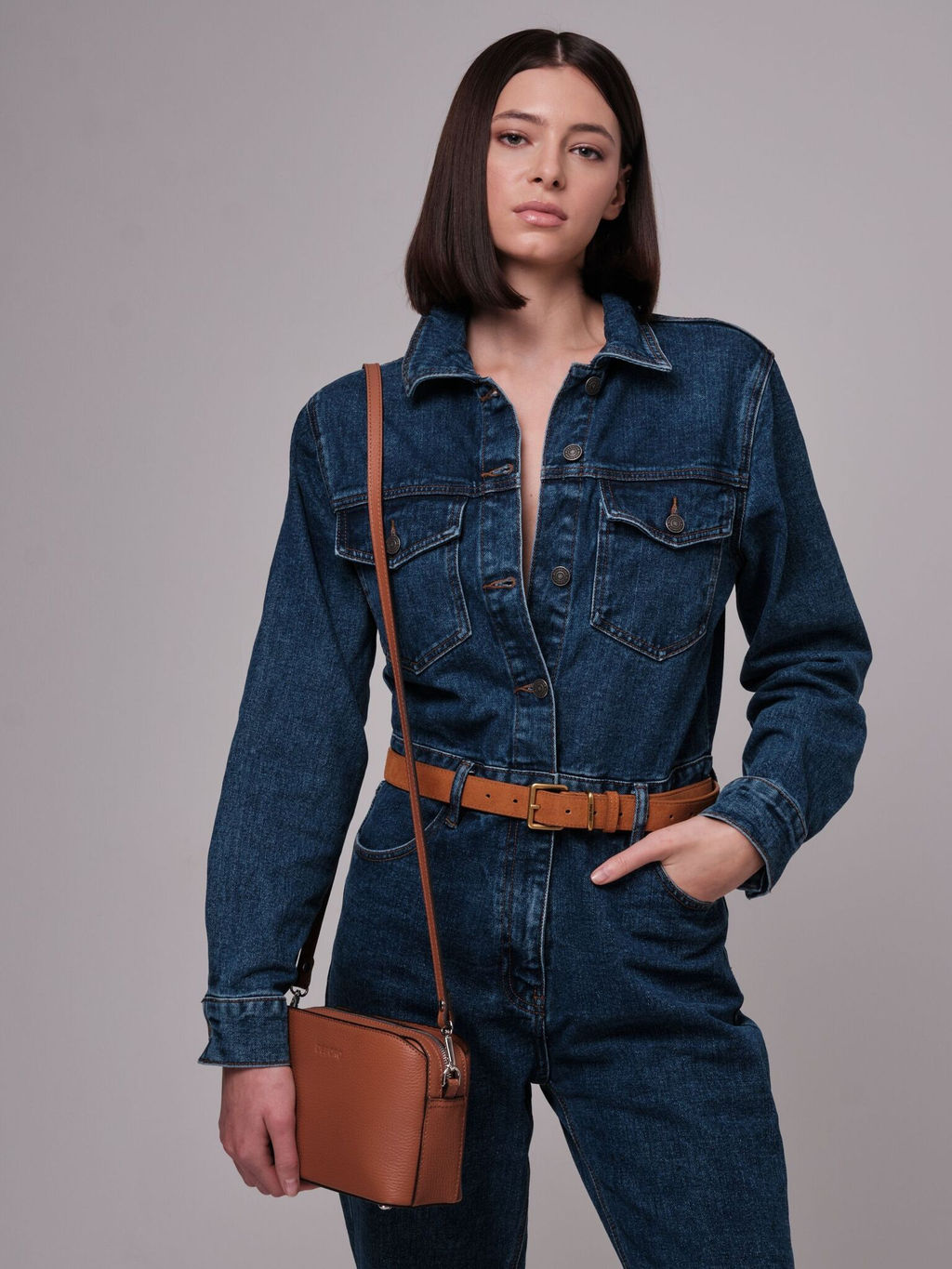 Сумка на плечо кросс-боди Deboro 30848 коричневый камень