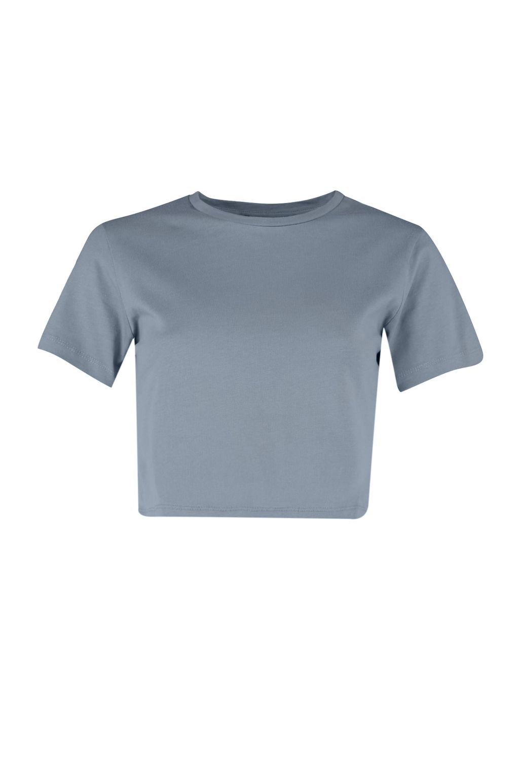 Gri-Mint 2li Paket %100 Pamuk Crop Bisiklet Yaka Orme T-Shirt TWOSS20TS1480