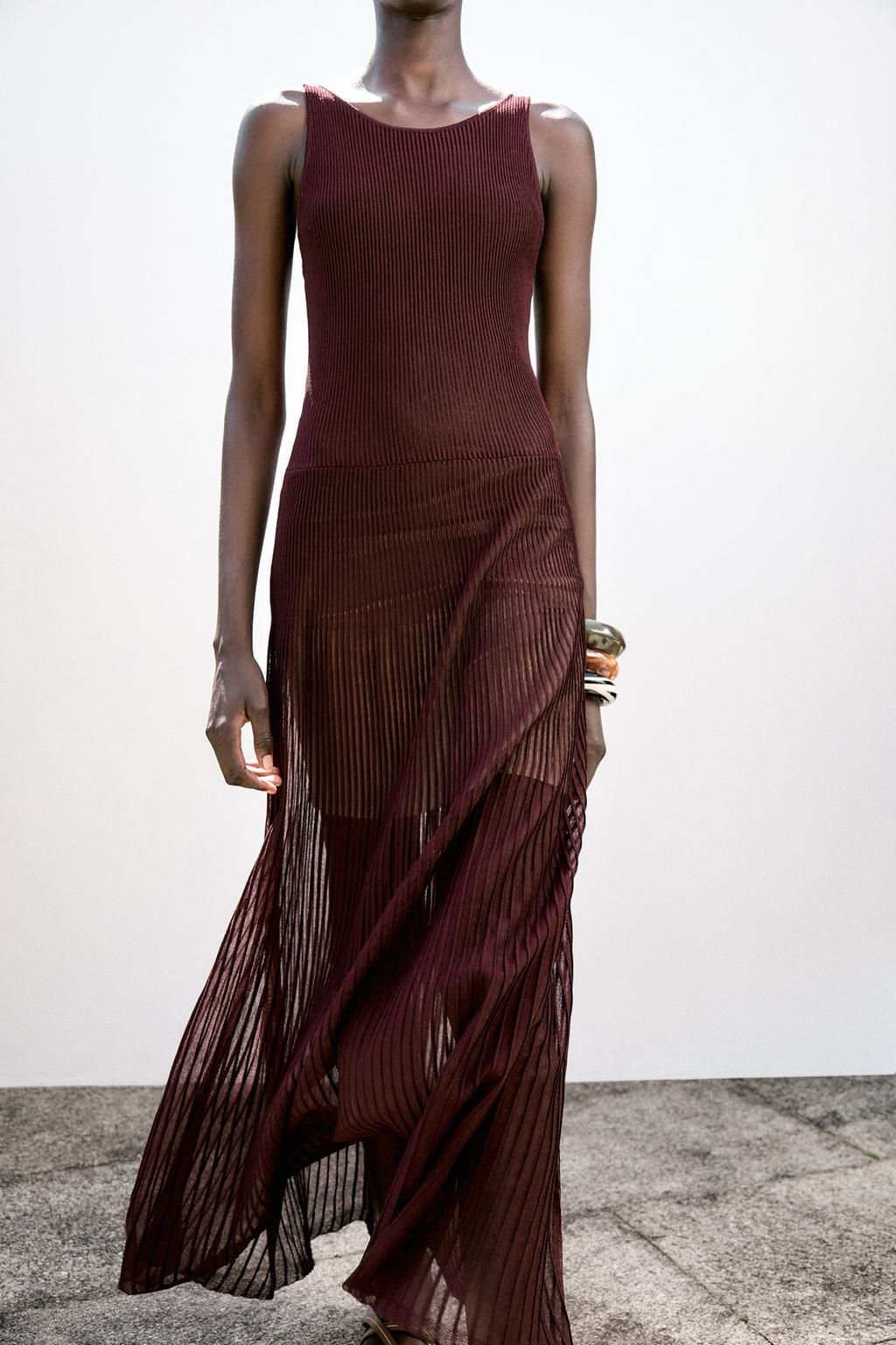 RIB KNIT LONG DRESS - Zara фото 2