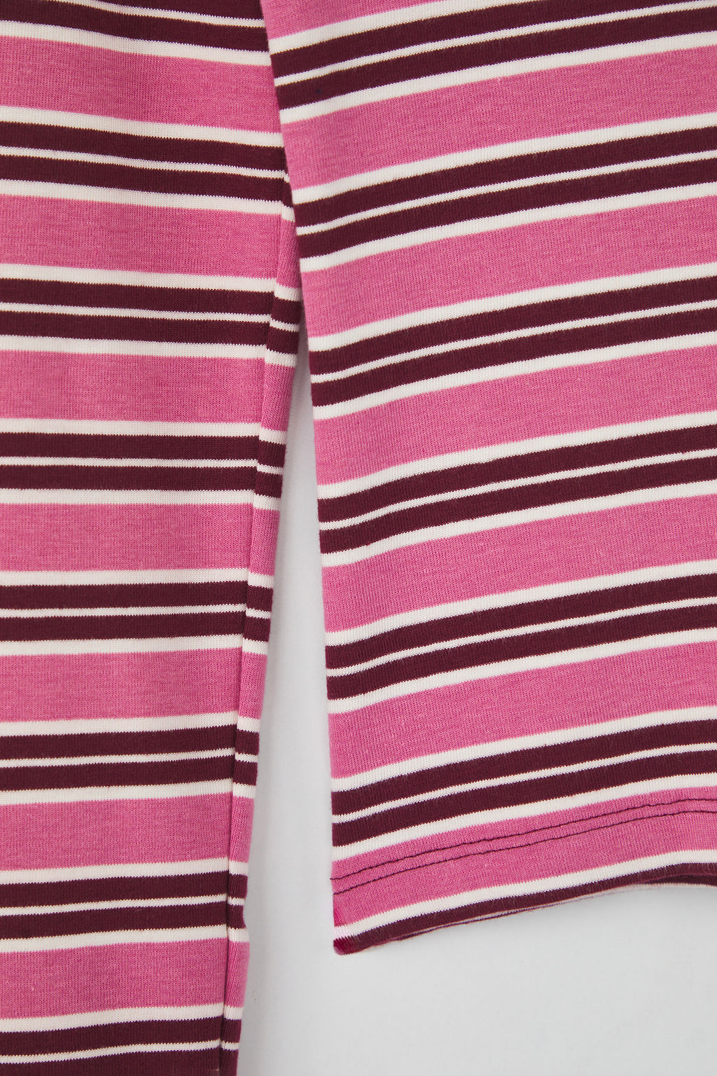 Teen Pembe Cizgili Polo Yaka Fitted/Vucuda Oturan Orme Bluz TWOAW26BZ00034