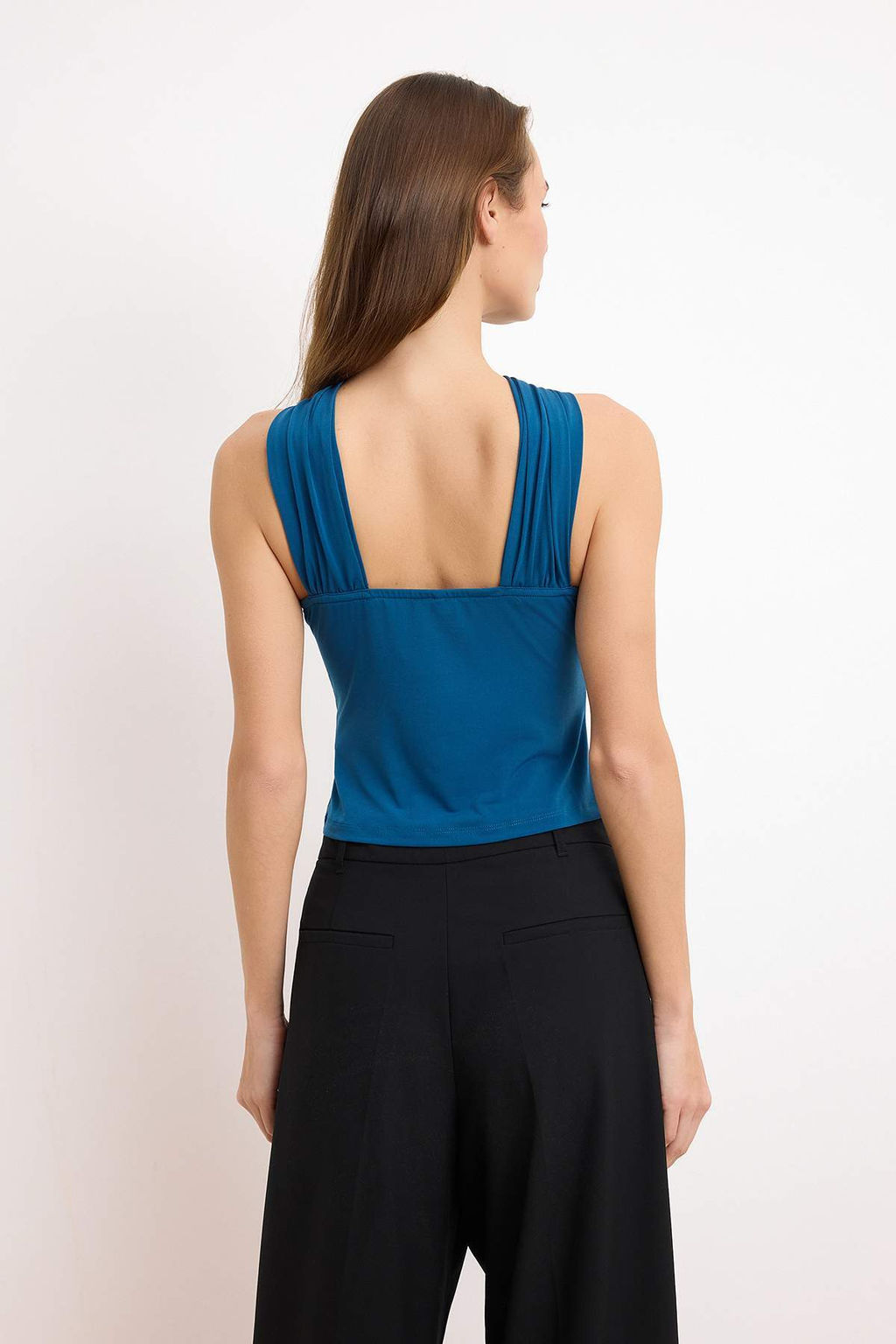 Petrol Aksesuar Detayl? Buzgulu Esnek Orme Bluz TWOSS25BZ00529