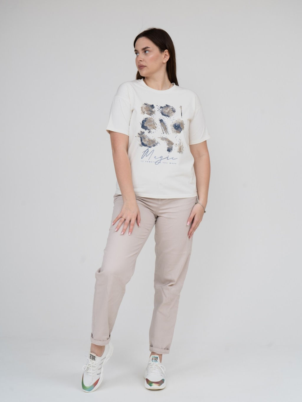 Футболка Хлопок 95%, лайкра 5% Элен экрю