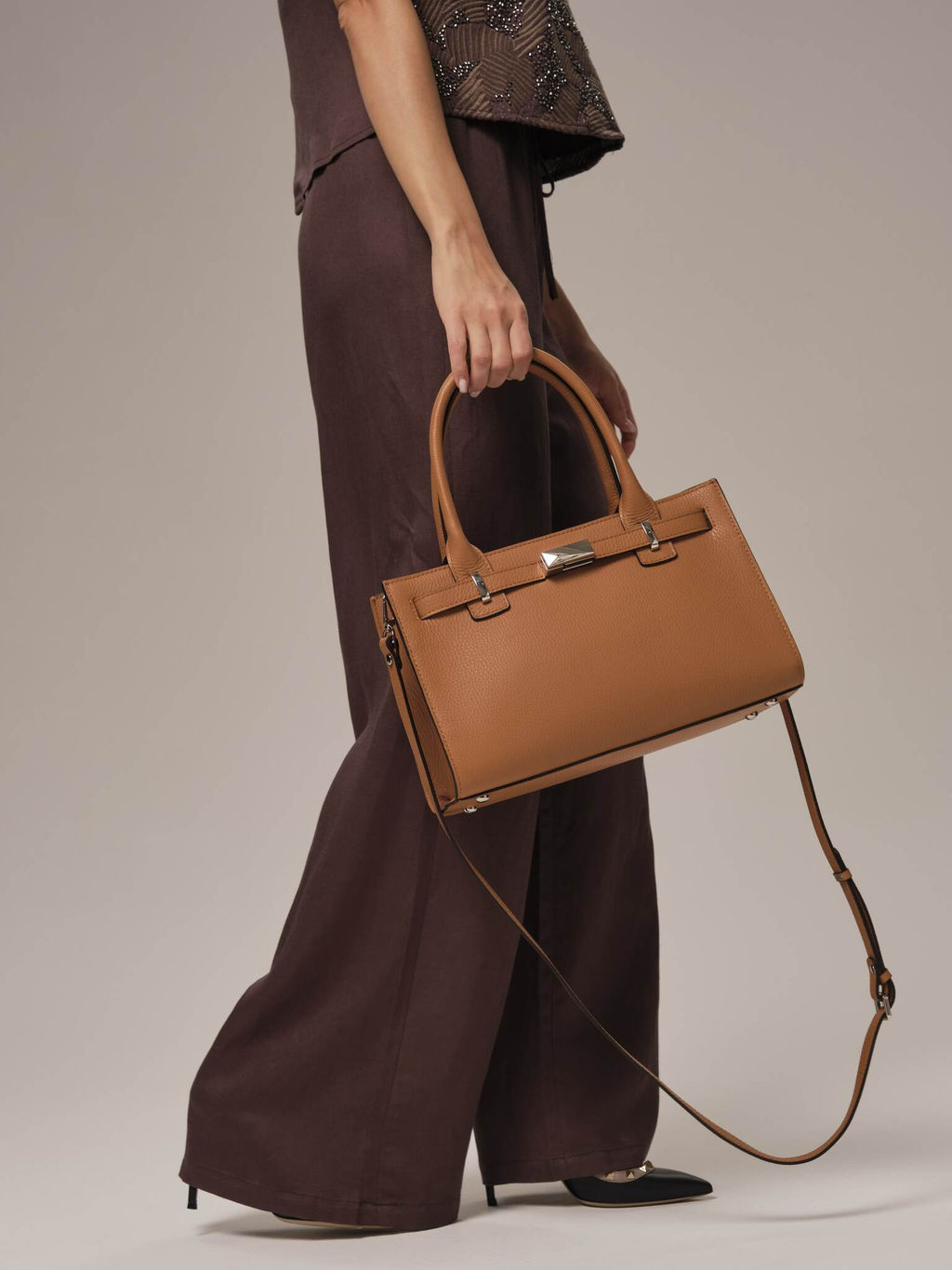 Кожаная сумка Isabelle DBR 31160 коричневый лист фото 3