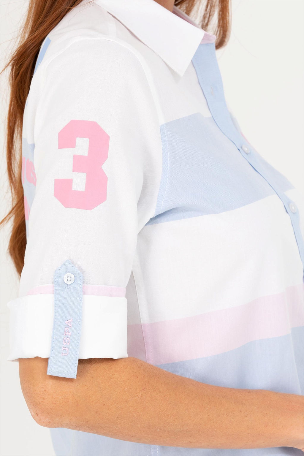 Женская голубая рубашка с длинным рукавом Неожиданная скидка в корзине - U.s. polo assn фото 7